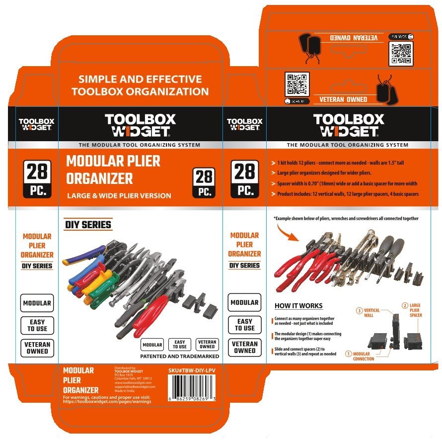 DIY Plier Organizer - Wide - ToolBox Widget UK