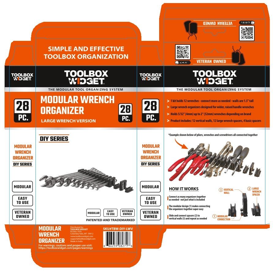 DIY Wrench Organizer - Wide - ToolBox Widget UK